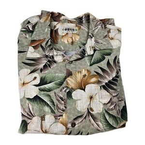 Campia Mens Multicolor Floral Hawaiian Tropical Casual Button Front Shirt Sz XXL